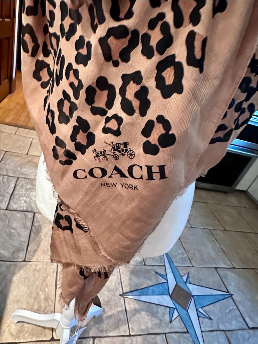 Coach Ocelot Print Wrap Scarf - 50” x 70” - Picture 5 of 8